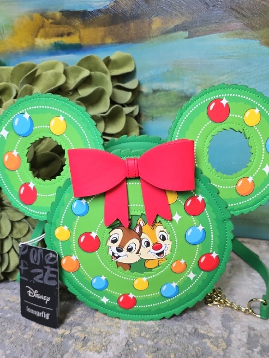 Disney Handbags - Loungefly X Disney Chip and Dale Figural Wreath Criss Body Bag